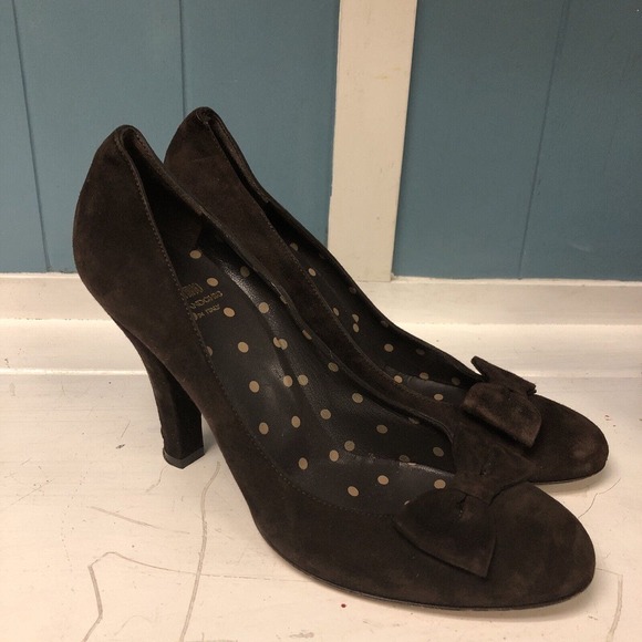 Moschino Cheap and Chic Womens Brown Suede Bow Accents Heels Shoes Bow US 8 / 39 - Picture 5 of 10